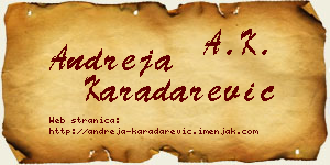 Andreja Karadarević vizit kartica